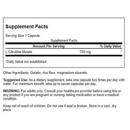 スワンソン L-シトルリン マレート 750mg 60粒 カプセル Swanson L-Citrulline Malate サプリメント リンゴ酸 ワークアウト トレーニング スポーツ