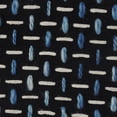 thumbnail image 5 of LR Home Medium Embroidered Geometric Indoor Square Pouf, Black/Blue, 16" x 16" x 16", 5 of 8