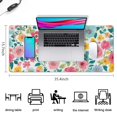 thumbnail image 5 of Long Mouse Pads for Desk,Pioneer Flower Floral Print Pattern Desk Mats on Top Of Desks, Desk Mouse Pad Extra Large with 3mm Non-Slip Base and Stitched Edge for Gaming,Office,Work,Home 35.4"x15.7", 5 of 6