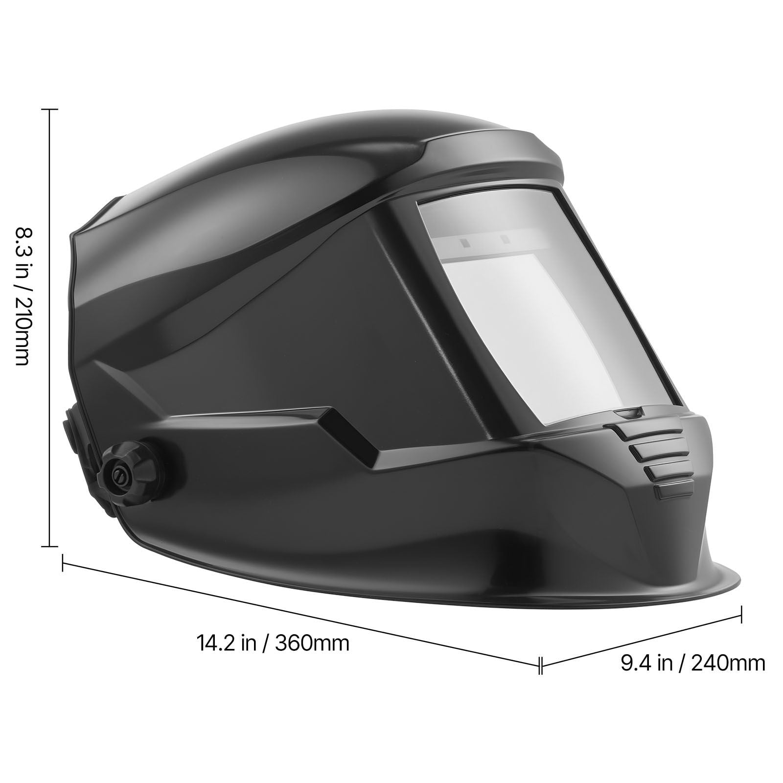 Auto Darkening Welding Helmet, 3.94x3.74 Inch Large True Color Screen, 4 Arc Sensors, 1/20000s Response, DIN 4/5-9/9-13 Adjustable, Solar Powered