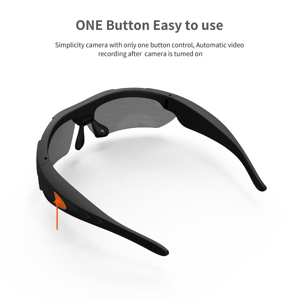 MOMOJIA Action Camera Glasses for Cycling Driving Fishing Full Resolution Video Registering