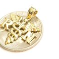 thumbnail image 6 of 14k yellow Gold RN caduceus medical sign nurse Pendant charm fine jewelry 1.5g, 6 of 12