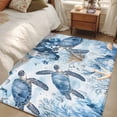 thumbnail image 4 of Retro Sea Turtles Area Rugs 3x5 ft Ocean Sea Star Corals Animals Washable Rug Non Slip Indoor Carpet Absorbent Floor Mat for Living Room Bedroom Dining Room, 4 of 9