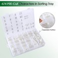 thumbnail image 2 of Letter Board Letters, 674 PRE-Cut Characters Letter Organizer Box (3/4 and 1 Inch) with Sorting Tray, White, 2 of 5