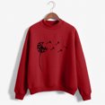 thumbnail image 2 of CEHVOM Femmes Mode Décontractée Imprimé Col Rond Ample Manches Longues Hauts Courts Blouse Chandails Sans Capuche Liquidation, 2 of 5