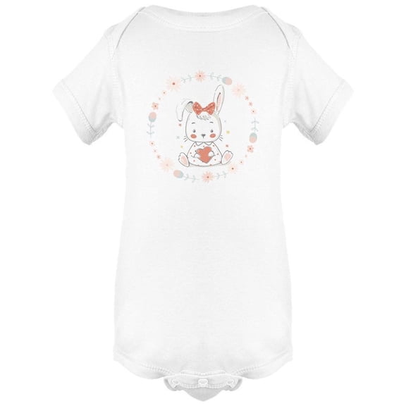 Cute Flower Bunny Design Bodysuit Infant -Image by Shutterstock,  24 Months