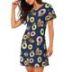 thumbnail image 2 of Easygdp Sloth with Donuts Camisón de manga corta para mujer, informal, estampado, 2 of 6