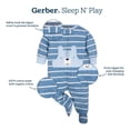thumbnail image 4 of Gerber Paquete de 2 Pijamas Sleep 'N Play para bebés, Azul Zorro, 3-6 Meses, 4 of 6