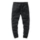 thumbnail image 2 of Pantalones largos de moda para hombre, casuales, de color sólido, cargo, con bolsillos y cremallera, cintura elástica, pantalones largos de algodón para hombre., 2 of 3