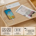 thumbnail image 4 of LEYAOYAO 2pc Nightstand with USB Ports, Woven Rattan Bedside Table with 1 Drawer and Lift-Up Legs, for Boho Bedroom, Wood, 4 of 6