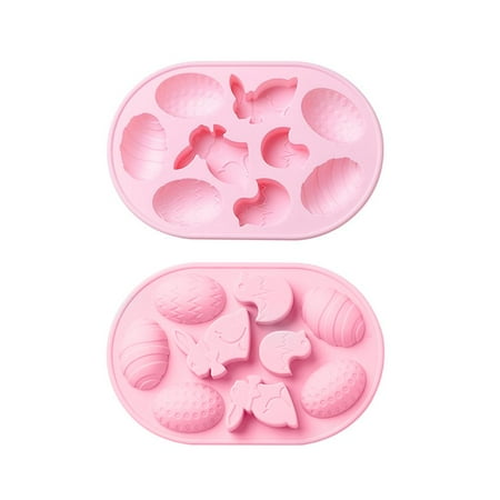 

ELENXS Silicone Easter Molds Bunny Baking Molds Lightweight Durable Easter Bunny Egg Silicone Mold for Candy Soap Jelly