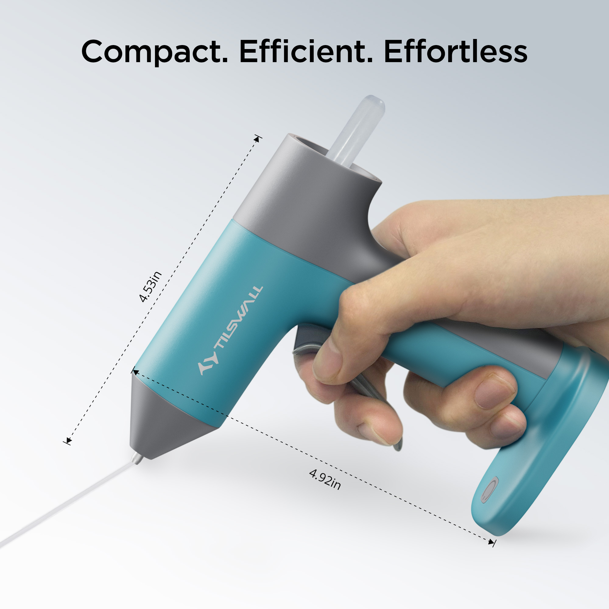 Tilswall Cordless Hot Glue Gun, High Temperature, 30s Fast Preheating Anti-drip Glue Gun, 2Ah USB-C Rechargeable, with 20 Pcs Mini Glue Sticks Set for DIY Craft, Home Decor, Blue