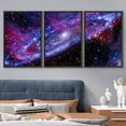 thumbnail image 3 of wall26 Framed Canvas Print Wall Art Set Blue Purple Neon Spiral Galaxy Astronomy &amp; Space Nature Digital Art Sci-Fi &amp; Fantasy Decorative Landscape for Living Room, Bedroom, Office - 24"x3, 3 of 5