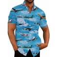 thumbnail image 3 of Camisas hawaianas con estampado 3D de avión de combate para hombre, camisas casuales de manga corta con botones, camisetas de hip hop para hombre, ropa de calle, 3 of 5