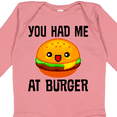 thumbnail image 4 of Inktastic You Had Me at Burger Boys or Girls Long Sleeve Baby Bodysuit, 4 of 5
