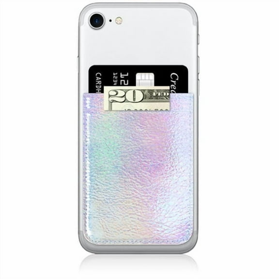 Phone Pockets Peel-And-Stick Card Holder Wallet For All Phones & Cases Iridescent