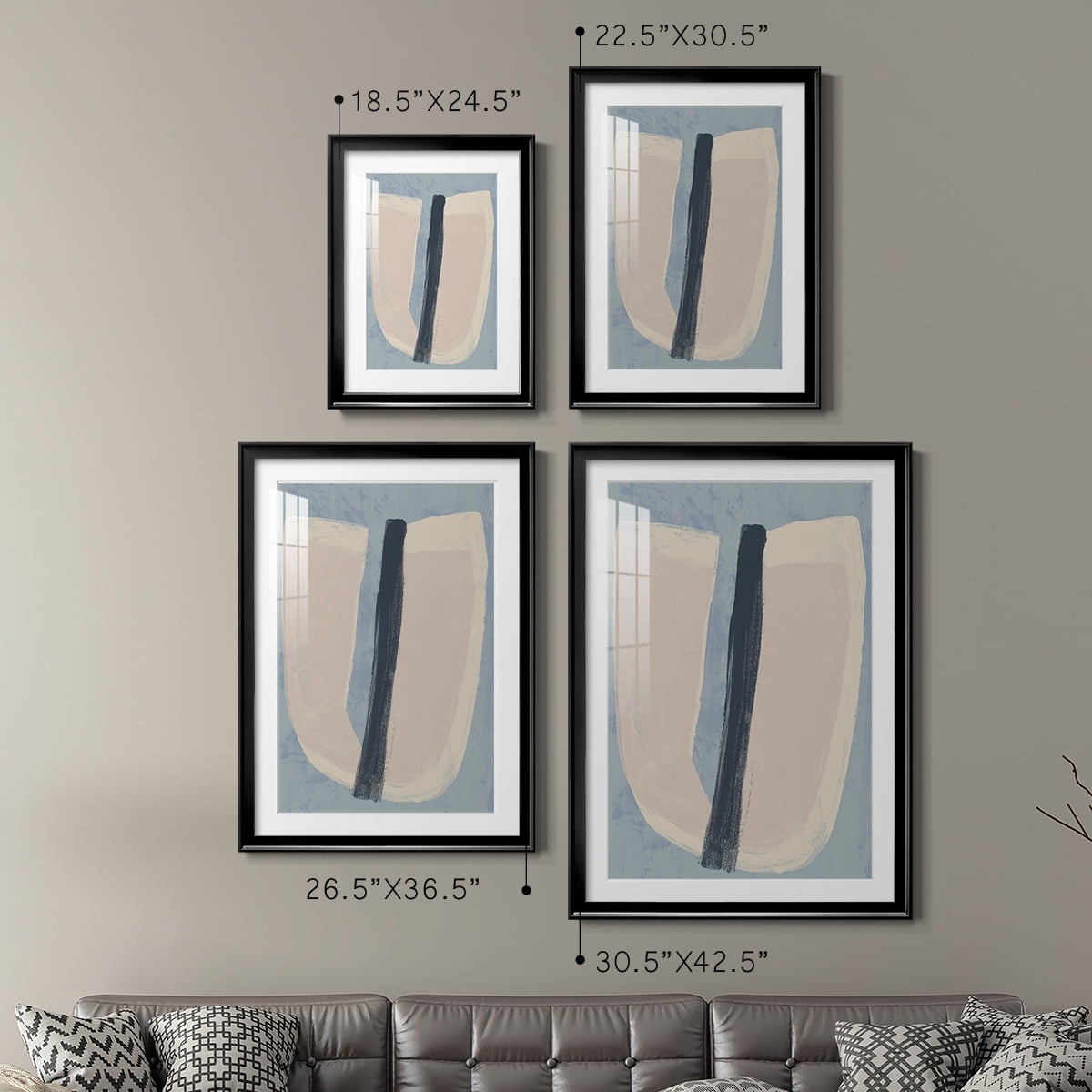 Wexford Home Paper Slice I Premium Framed Print, 30.5" x 42.5" - Ready to Hang, Black (Set of 2)