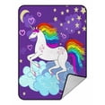 thumbnail image 1 of EREHome Beautiful rainbow unicorn Throw Blanket Fleece Blankets Plush Blanket 58x80 Inch, 1 of 1