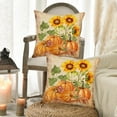 thumbnail image 2 of Fall Sunflower Pumpkin Pillow Cover Set of 2 20x20 Inch Autumn Flower Floral Harvest Seasonal Decorative Sofa Couch Cushion Case for Porch Patio Outdoor Indoor Home Decor, 2 of 6