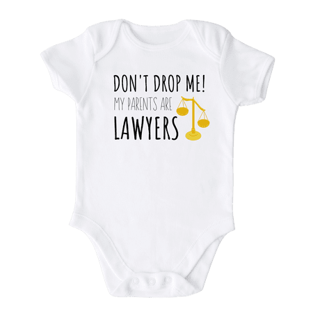 Don't Drop Me My Grandparents Are Lawyers Baby Bodysuit, Newborn Outfit, Baby Clothes, Gift for Children 6-9m White