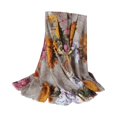 thumbnail image 2 of Bufanda de mujer Macarena Estampado floral Protección solar Moda Largo Acogedor 180 cm x 90 cm Taupe Gris, 2 of 7