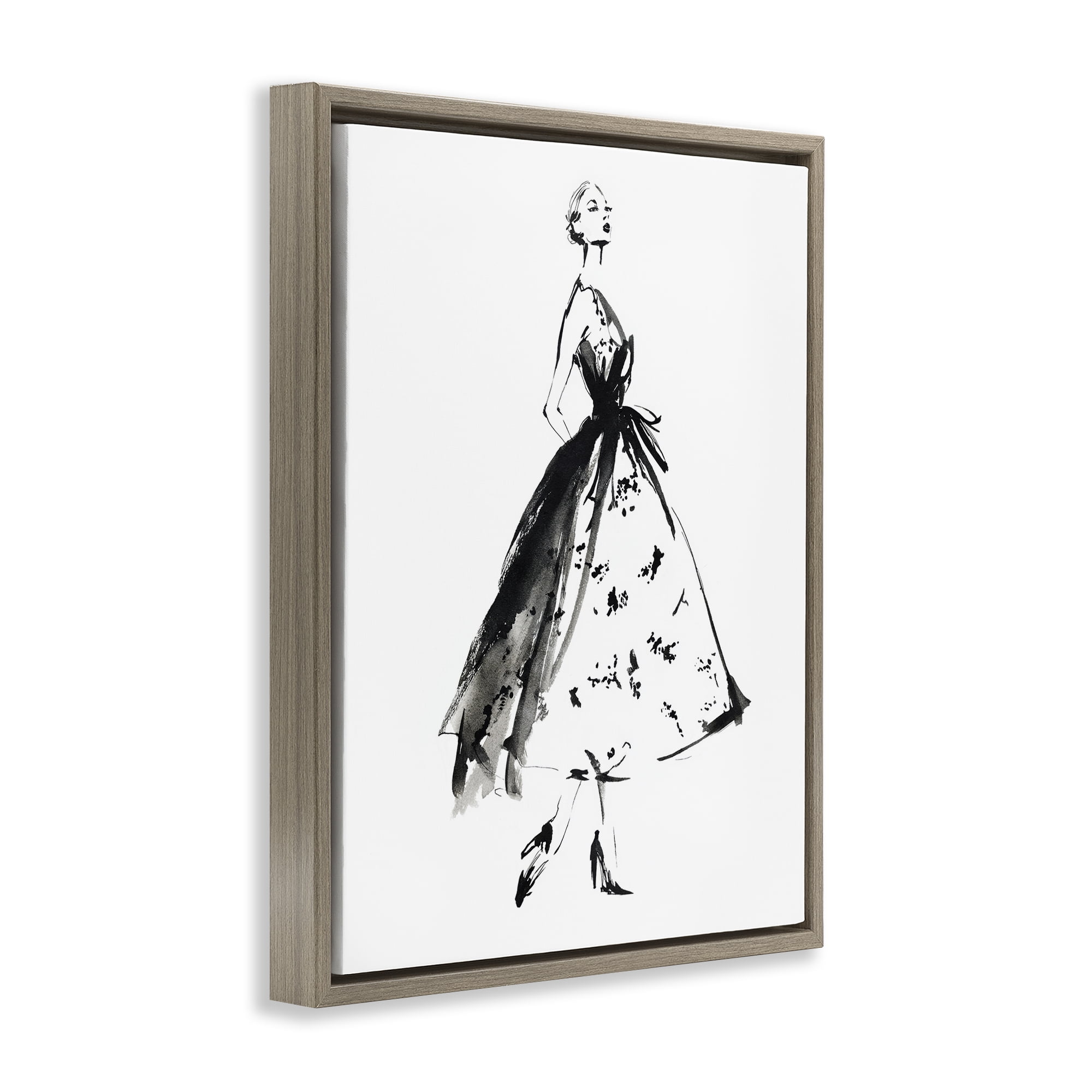 Stupell Industries Ethereal Couture Contour Brown Framed Floater Canvas Wall Art, design by Svetlana Aleynikova