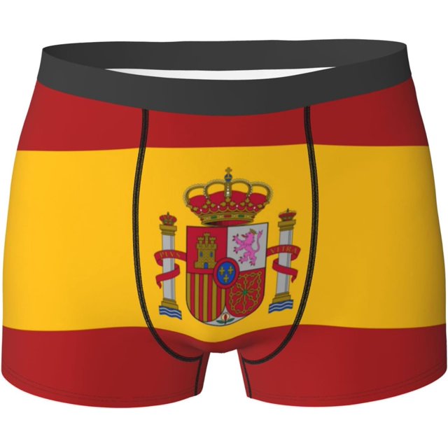 SEVEBJ Spain Flag Spanish Man Boxer Briefs Knickers Elastic Underpants Breathable Trunks