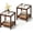 Dark Brown-Set of 2, variant on ICEELF Boho End Table Set of 2, Tempered Glass Top, Open Rattan Shelf, Solid Wood Frame Nightstand for Living Room, Bedroom, Small Space