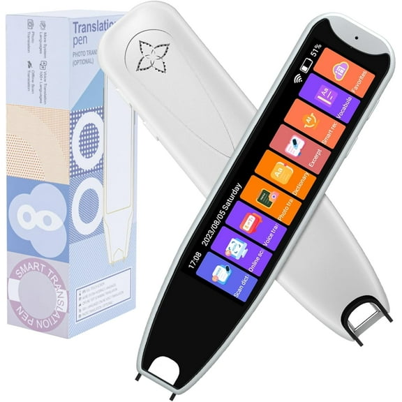 Translation scanning pen, reading disability translation pen, OCR scanning device, text to speech reading pen (white)