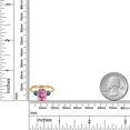 thumbnail image 6 of Gem Stone King 18K Yellow Gold Plated Silver Ring Oval Pink Moissanite and Diamond (3.36 Cttw), 6 of 6