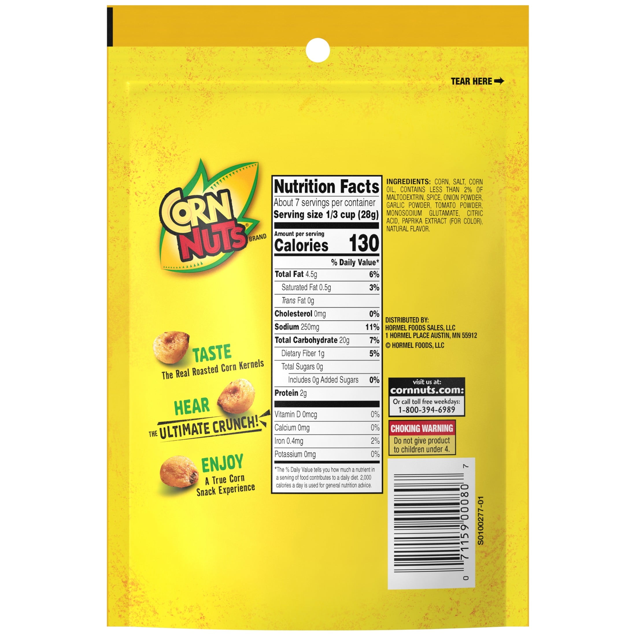 (6 pack) CORN NUTS Chile Picante Con Limon, Crunchy Corn Kernels Flavored Nuts Snack, Shelf-Stable, 7 oz Resealable Plastic Bag