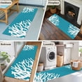 thumbnail image 5 of Runner Rug 2'x6', Teal Blue Coral Coastal Washable Non-Slip Hallway Runner Rugs, Nautical Ocean Summer Beach Bedside Rugs Floor Mats Carpet Runners for Kitchen Bathroom Laundry Room, 5 of 8