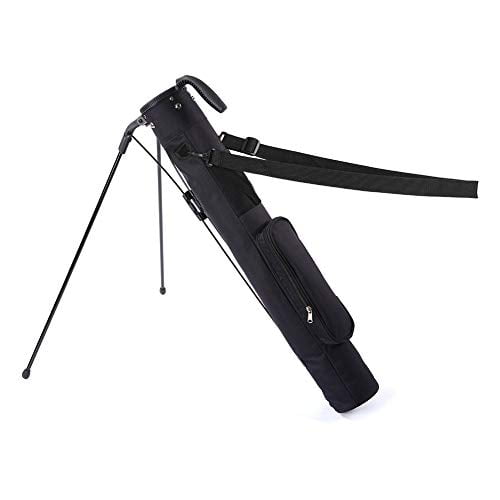 LONGCHAO Sunday Golf Bag, Lightweight Golf Club Bags with Stand and Strap, Pitch and Putt Golf Bag 2 Way Driver Golf Bags, Golf Gifts for Men (Black)