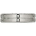 thumbnail image 3 of Stainless Steel Polished/Brushed Center Cz Grooved 6mm Ridged Edge Band (Size 13) Made In China sr535-13, 3 of 5