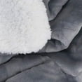 thumbnail image 5 of Lavish Home 61-83-FQ-G Full & Queen Floral Etched Fleece Blanket with Sherpa, Grey, 5 of 5