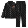 thumbnail image 5 of Pijamas de hombre de primavera y otoño de manga larga casual para hombre de talla grande suelto para jóvenes de mediana edad temperamento conjunto completo traje de ropa de casa, 5 of 5