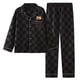 thumbnail image 5 of Pijamas de hombre de primavera y otoño de manga larga casual para hombre de talla grande suelto para jóvenes de mediana edad temperamento conjunto completo traje de ropa de casa, 5 of 5