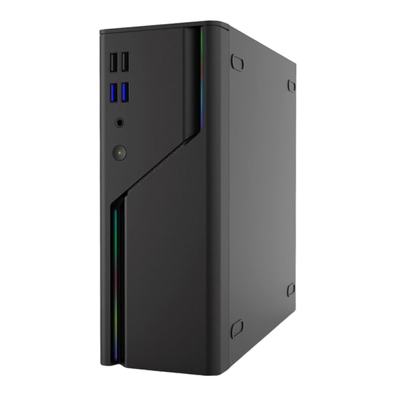 Mini Tower Metal Chassis Steel Construction Portable Saves Desktop Space Placement For Small Desk Or TV Stand