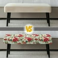 thumbnail image 6 of POLERO Poinsettia Flower Print Bench Seat Cover Stretch Rectangle Long Bench Covers Slipcover with Elastic Edge Removable Seat Cushion Protector for Bedroom, Kitchen, 6 of 7