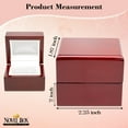thumbnail image 3 of Novel Box Cherrywood Red Jewelry Box for Earring 2.25x2x1.87 Inches with White Inside - Wooden Gift, 3 of 8