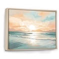 thumbnail image 2 of Designart "Minimalistic Skyline Of The Coastal Sunset III" Coastal Sunset Floater Framed Wall Decor, 2 of 5