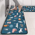 thumbnail image 2 of Multicolor Cat and Fishbowl Blue Anti Fatigue Kitchen Rugs Set Of 2, Non Slip Washable Decorative Floor Mats for Sink Laundry and Home Use, 17"x47", 2 of 5