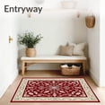 thumbnail image 3 of ODIKA 5'x7' Machine Washable Non-Slip Area Rug, Noble Estate Garden Labyrinth Scroll Treasure Grandeur High Traffic Rug with Pad, Red, 665712, 3 of 8