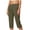 Army Green, variant on Inleife Womens Casual Stretch Workwear Cropped Pants Lightweight Yoga With Pocket Button Solid Pants
