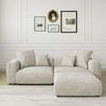 thumbnail image 4 of Magic Home Convertible Sectional Sofa Modular Couch,L-Shaped Modern Cozy Corduroy Sofa with Pillows for Living Room,Apartment and Small Space,2-Seat Sofa with One Ottoman,Beige, 4 of 15