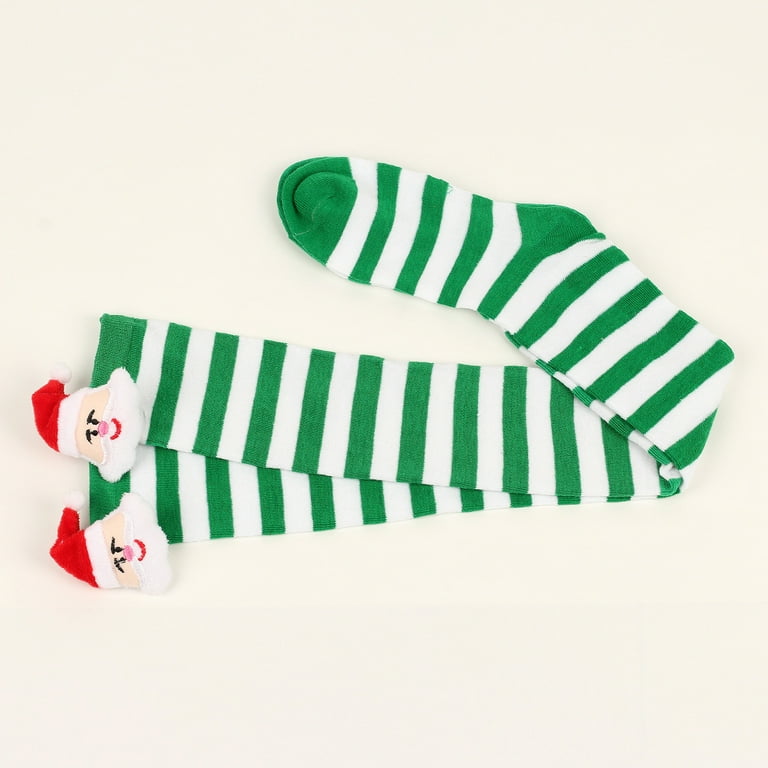 Ersazi Plus Size Thigh High Christmas Socks Women'S Christmas Long Knee  High Socks Solid Color Cute Accessories Christmas Socks On Clearance White  One Size 