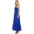 thumbnail image 3 of HAPPY BAY Women's Beach Summer Solid Smocked Tube Top Maxi Evening Frill Dress Casual Strapless Dresses for Women One Size Aqua, Solid, 3 of 3