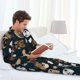 thumbnail image 4 of Balery Dogs Pijama para Hombre de Dos Piezas con Manga Larga, Conjunto de Dormir y Descanso Suave con Bolsillos-Large, 4 of 4
