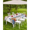 thumbnail image 4 of Outdoor Tablecloth with Umbrella Hole & Zipper, Fall Orange Blue Rectangle Tablecloth 60x84 Inch, Thanksgiving Pumpkins Botanical Vintage Patio Table Cover Waterproof Table Cloth for Party, 4 of 6
