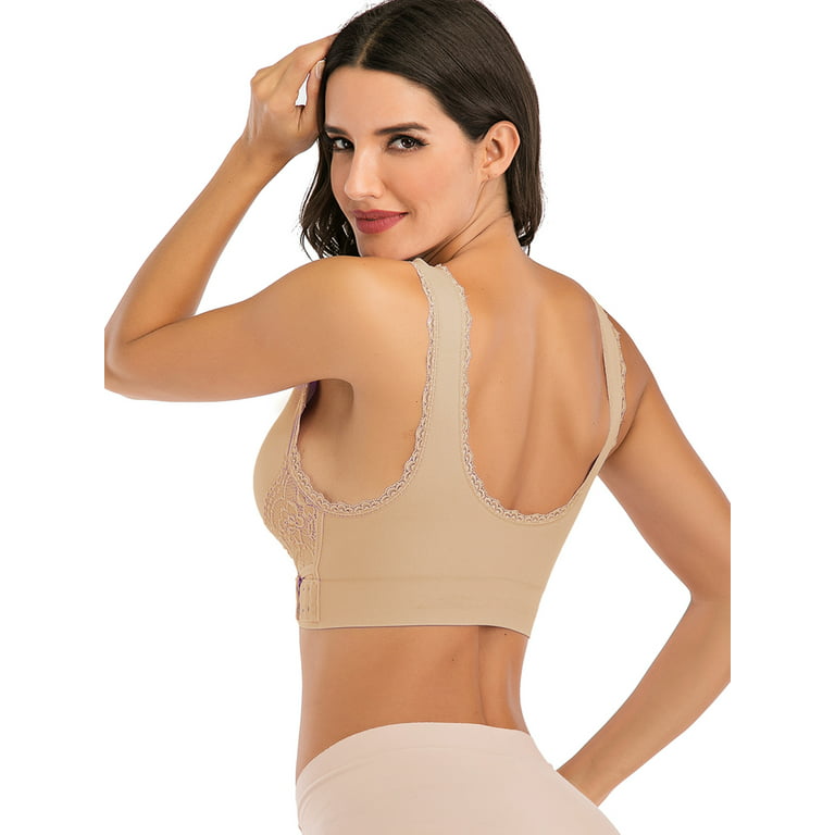 Women's Front Snap Bra, Medium Support and Removable Pad Tank